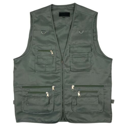 Mens Multi Pocket Utility Vest | Hiking Waistcoat | Fishing Vest