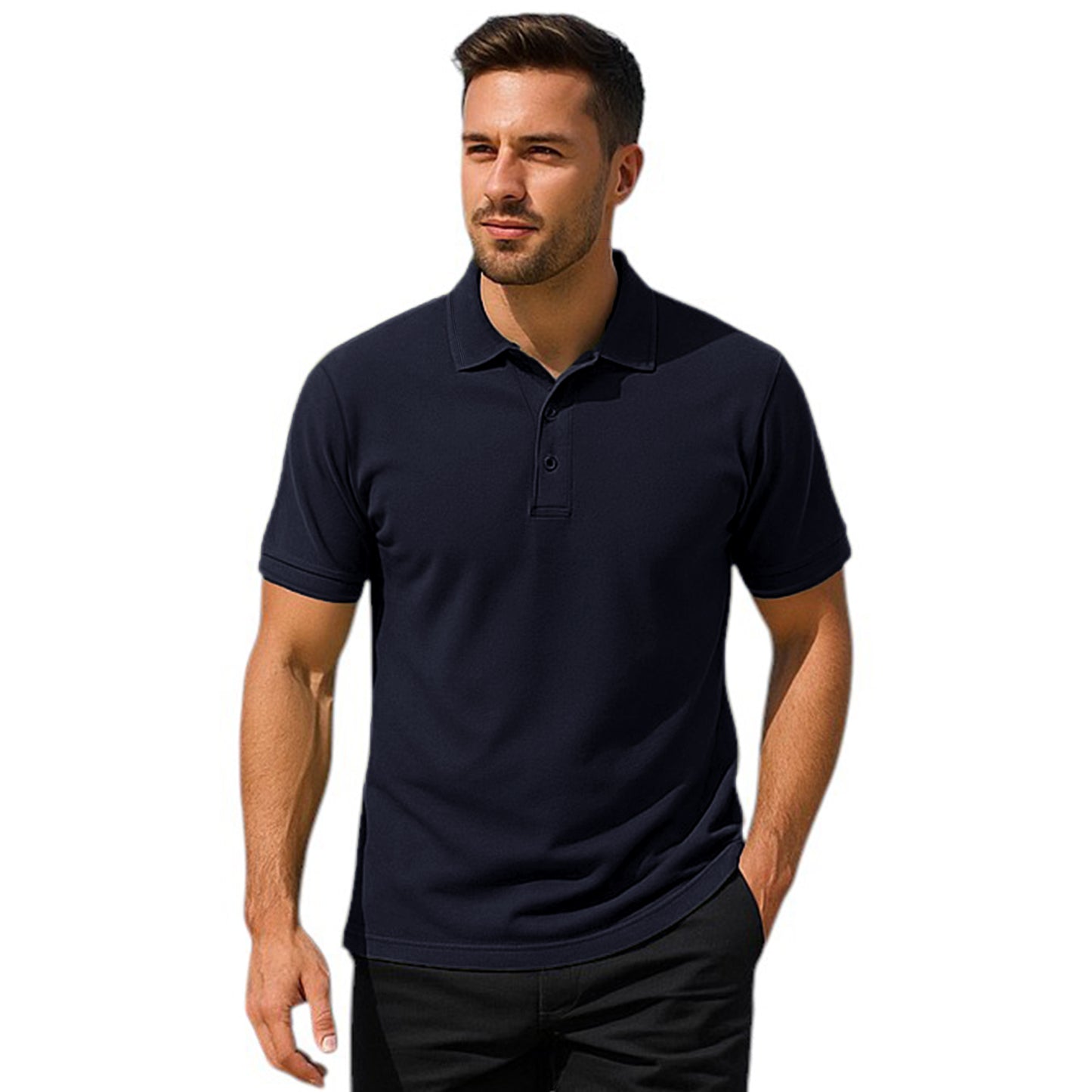 Men’s Premium Comfort Fit Polo Shirt – Short Sleeve Plain Smart Casual Top