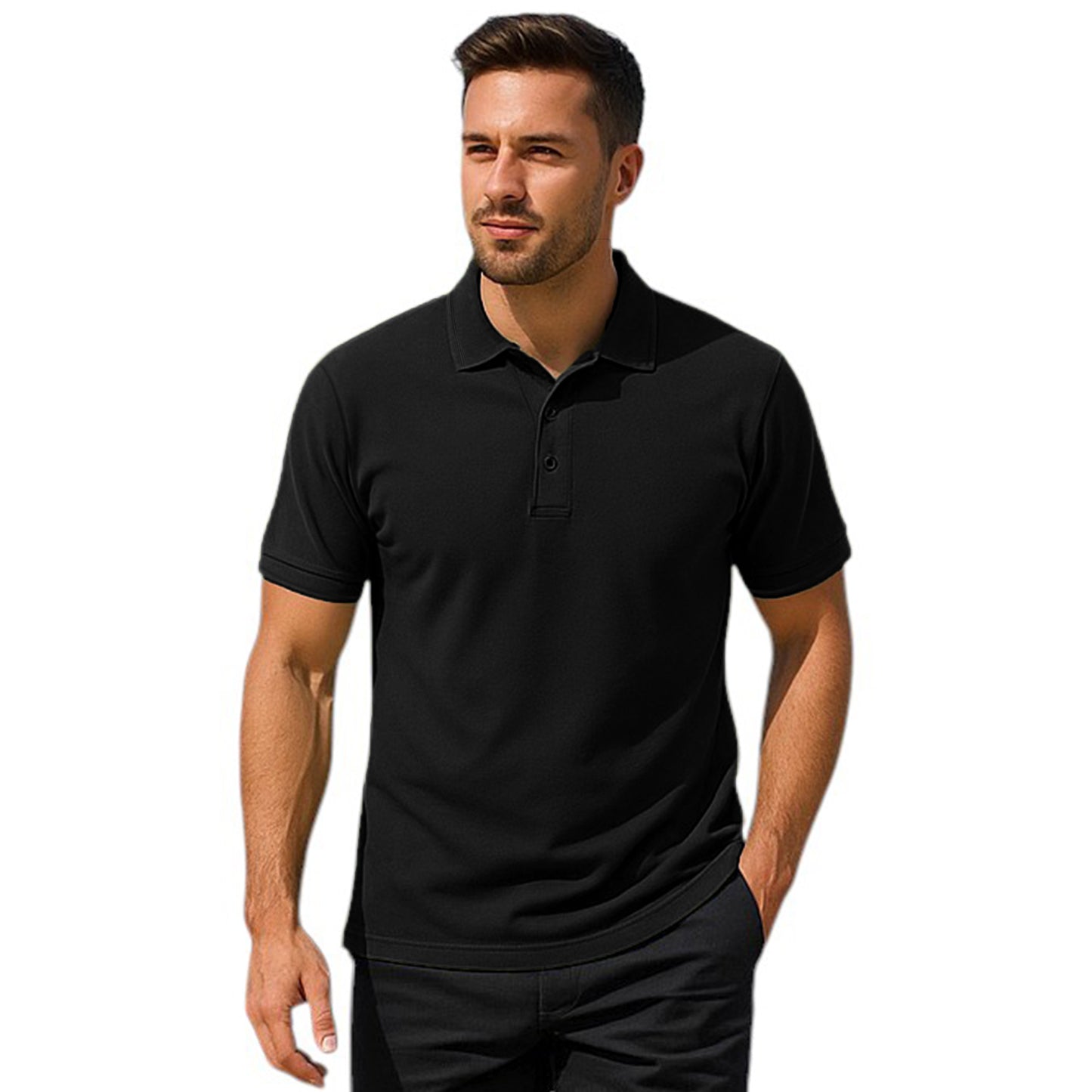 Men’s Premium Comfort Fit Polo Shirt – Short Sleeve Plain Smart Casual Top