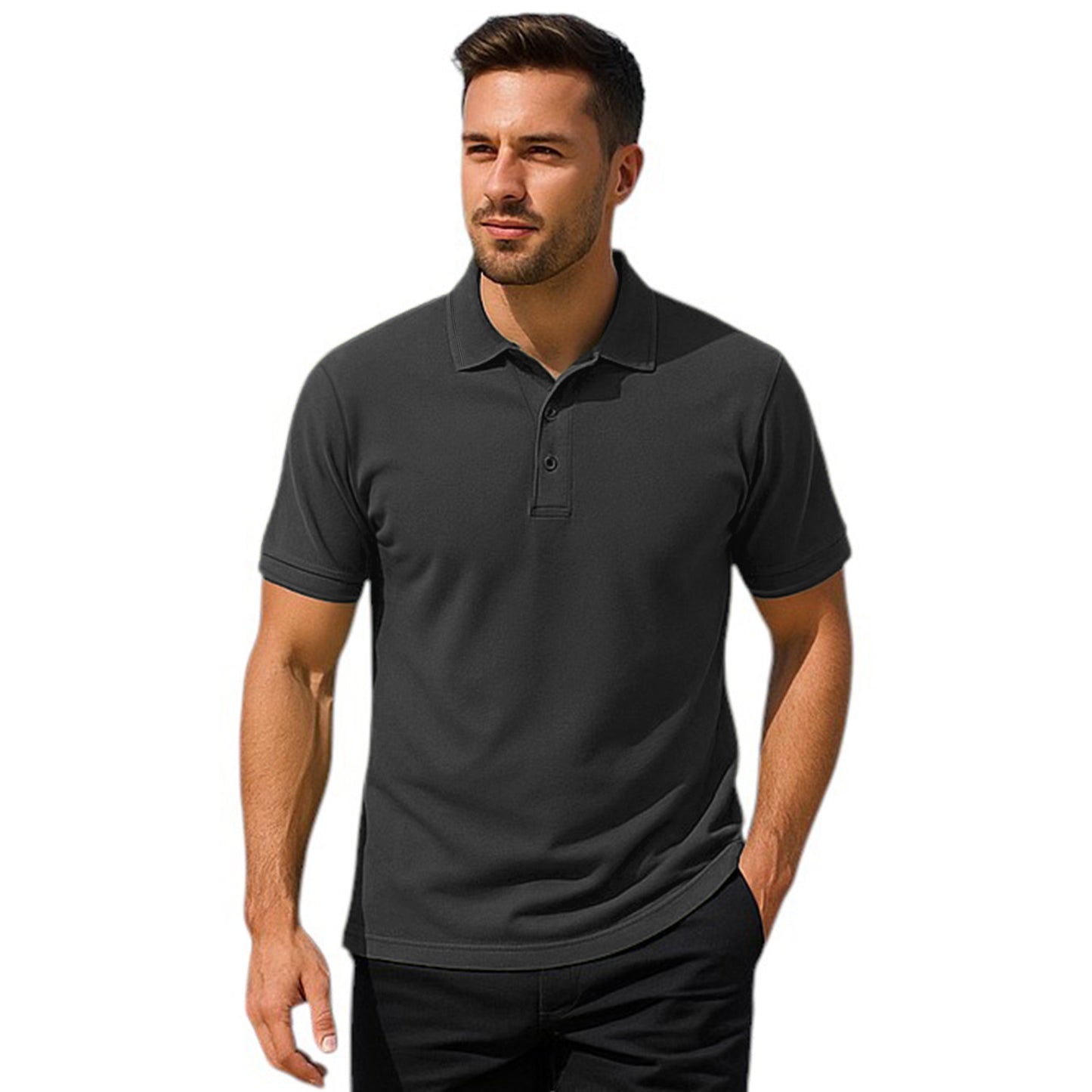 Men’s Premium Comfort Fit Polo Shirt – Short Sleeve Plain Smart Casual Top