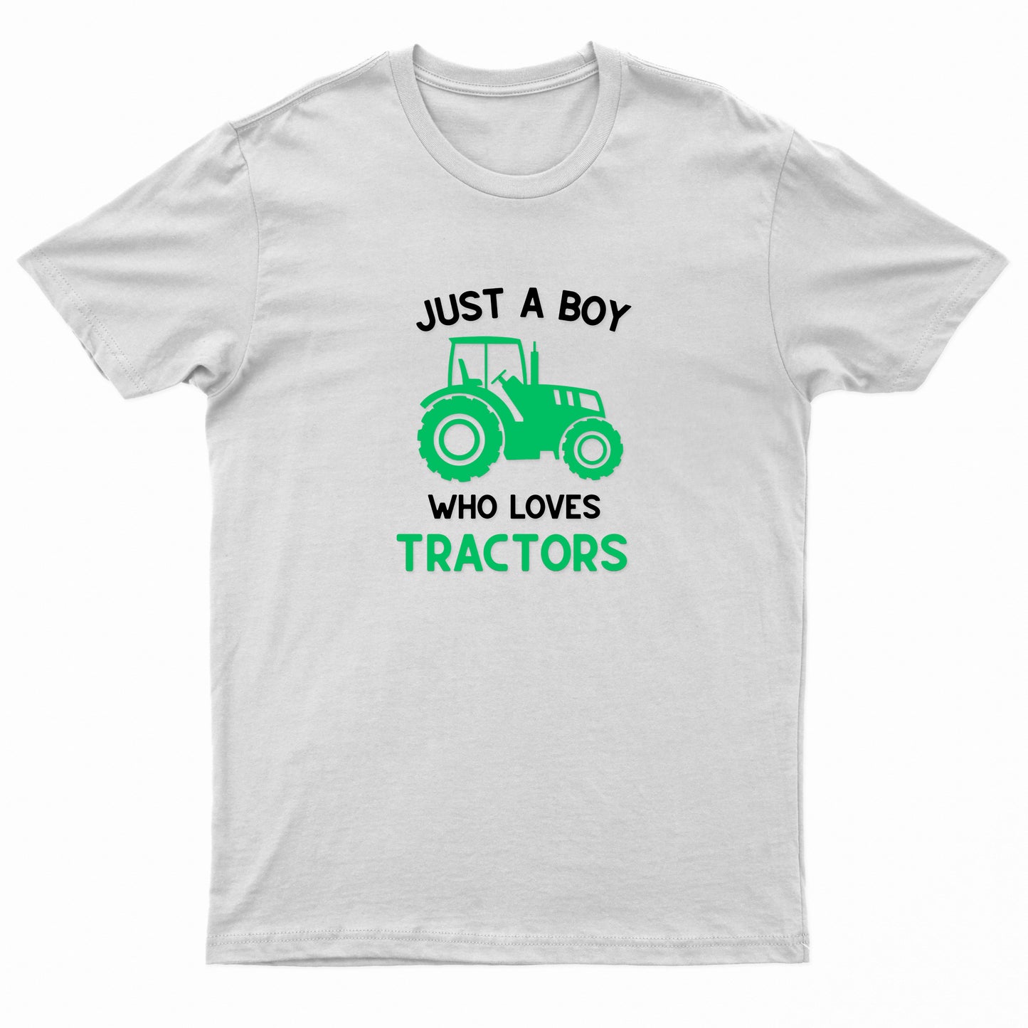 Kids "JUST A BOY WHO LOVES TRACTORS" Printed T-Shirt