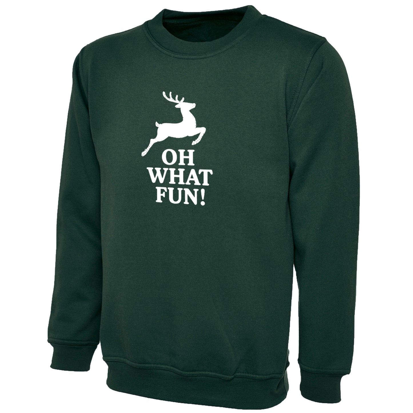 Kids Unisex “OH WHAT FUN!” Christmas Sweatshirt – Festive Novelty Jumper