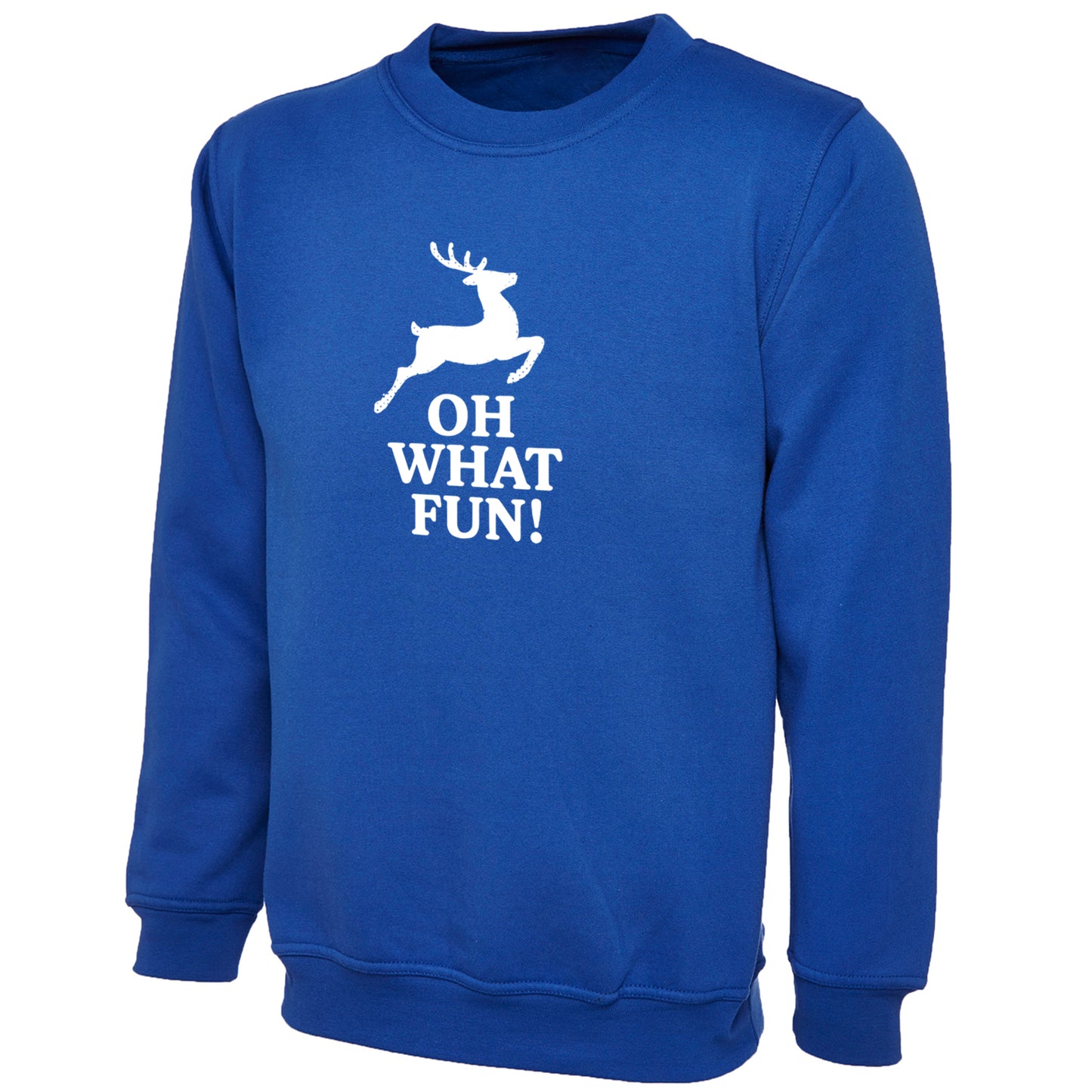 Kids Unisex “OH WHAT FUN!” Christmas Sweatshirt – Festive Novelty Jumper